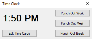 The Punch Out Reason buttons.