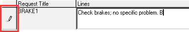 A customer request being edited.