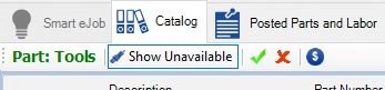 The toolbar that appears over the search results.