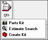 the dropdown menu expanded form the kits toolbar button.