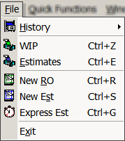 The File menu expanded.