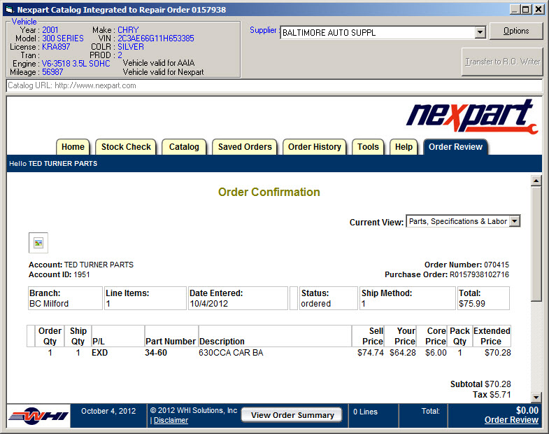 Nexpart Order Review
