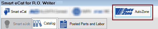 the AutoZone icon in the Smart eCat Catalog toolbar.