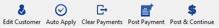 The Accounts Receivable toolbar.
