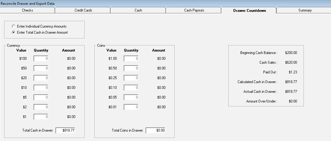The Drawer Countdown tab.