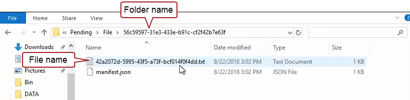 file update folders within the pending folder.