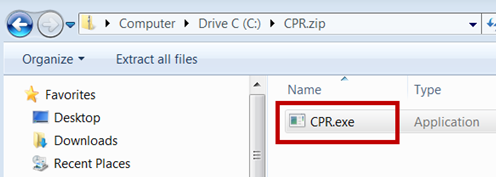 The CPR.exe in the zip file.