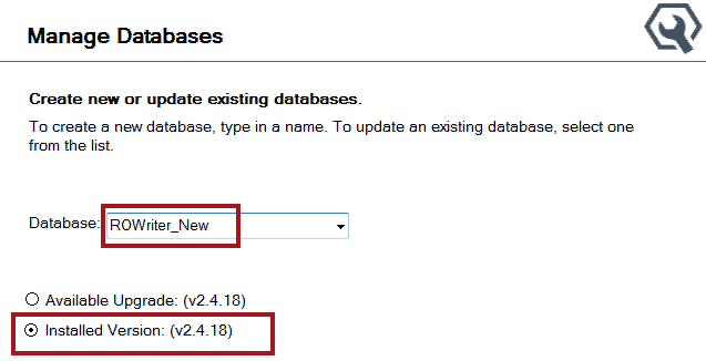 the database field when you want to create a new database.