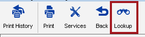 The Lookup button on the History Summary toolbar.