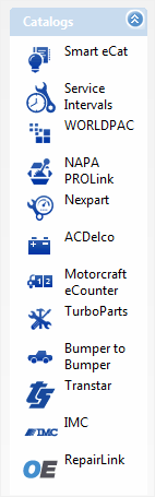 The catalog section of the quick launch.