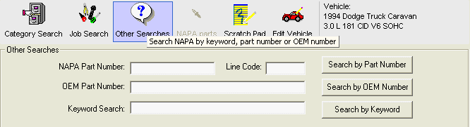 The Other Searches window.