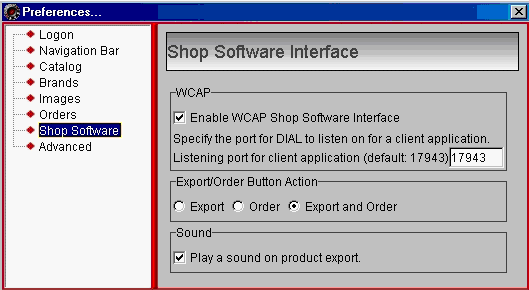 The Preferences window with the Enable option checked.