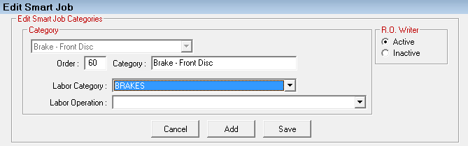 The Edit Smart Job Categories window.