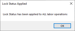 The lock status applied prompt for labor.