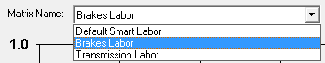The Matrix Name dropdown list.