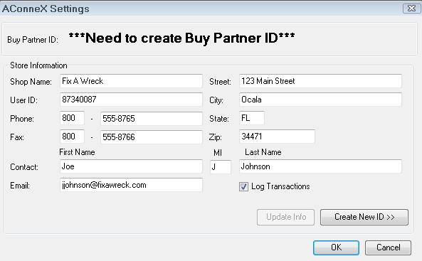 The AConneX Settings window.