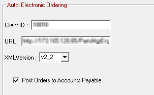 The Electronic Ordering Interface window for Autoi.