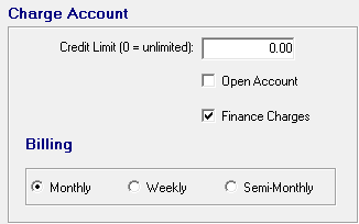 The Charge Account section.