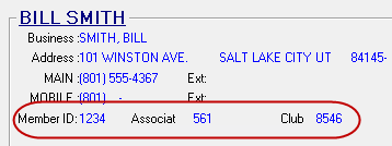 The Membership fields circled in the customer section.