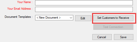 The Email Setup window.
