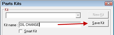 The Kit name field pointing to the Save Kit button.