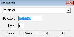 the Passwords window.
