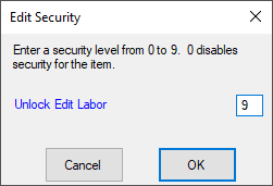 The security level set.