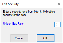 The security level set.