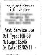 Oil sticker printed with a -10 margin.