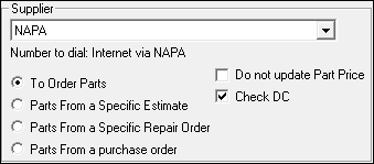 The Supplier section on the eOrder window.