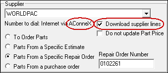 The Download Supplier Lines box checked and circled.