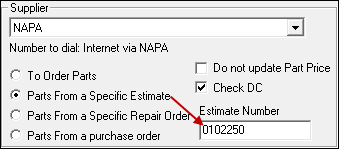 The estimate option selected and a number in the estimate number box.