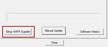 the Setup NAPA Supplier button at the bottom of the Web Update tab.