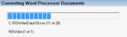 The conversion progress bar window.