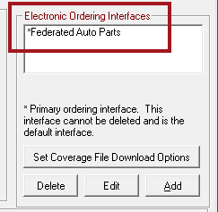 The Federated supplier with the electronic ordering interface configured.