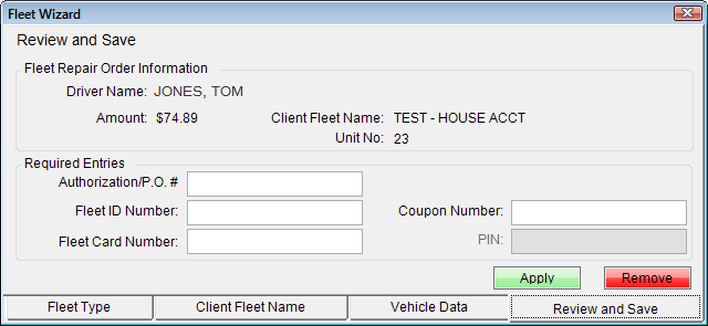 the Review and Save tab for a house account.