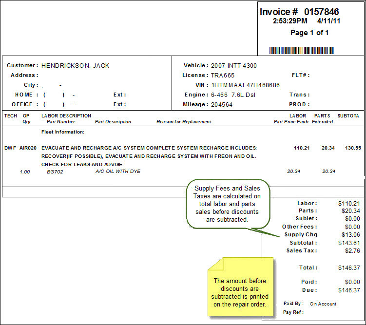 Off Invoice Discounts on the Fleet Discounts Report.