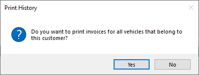 The prompt about printing invoices.