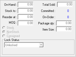 The Stock Information Section of the General Information tab.