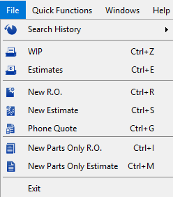The File dropdown menu expanded.