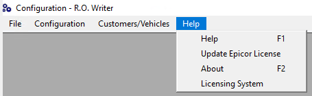 The Help menu expanded.