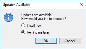 The Updates Available prompt from Merchant Partners