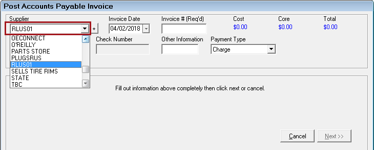 The Post to Accounts Payable option checked for the electronic ordering interface of an OEC dealer.