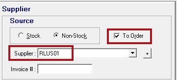The Editing Part window showing the OEC dealer as the supplier and the part not ordered.
