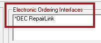 The OEC dealer with OEC RepairLink displayed as the primary electronic ordering interface.