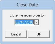 The Close date prompt.