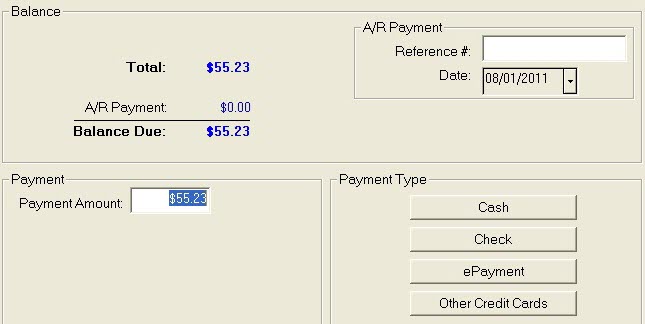 The Accounts Receivable Payment Details window.