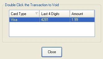 The epay window showing the completed transaction for the customer.