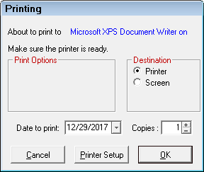 The Printing window.