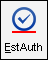 The estimate authorization button with a red line below the icon in the ticket toolbar.